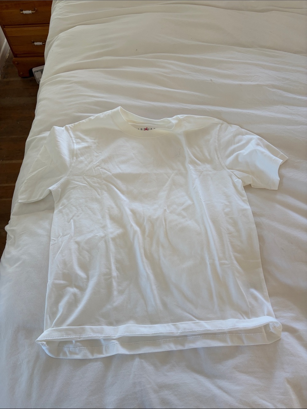 Jordan White Short Sleeve Tee - Classic Crewneck